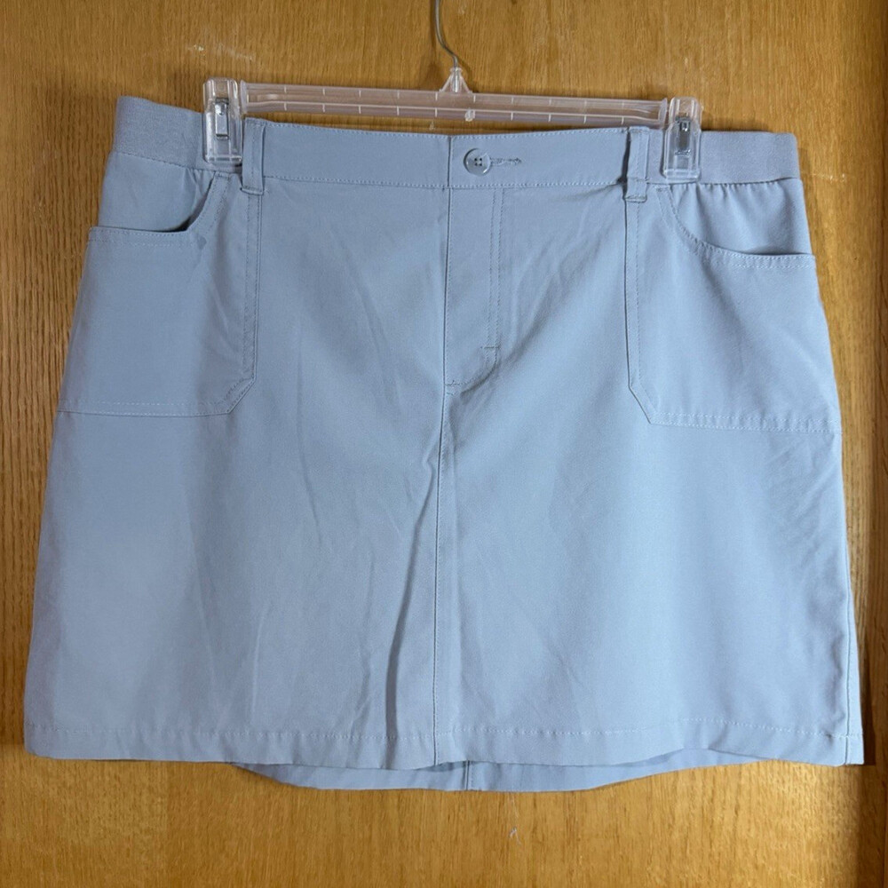 Riders by Lee Women's Gray Athletic Golf Skort Size 18 Pockets Lined Zip